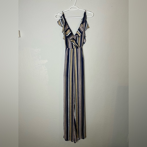 Multi-Color Leg Split Jumpsuit - Picture 1 of 9